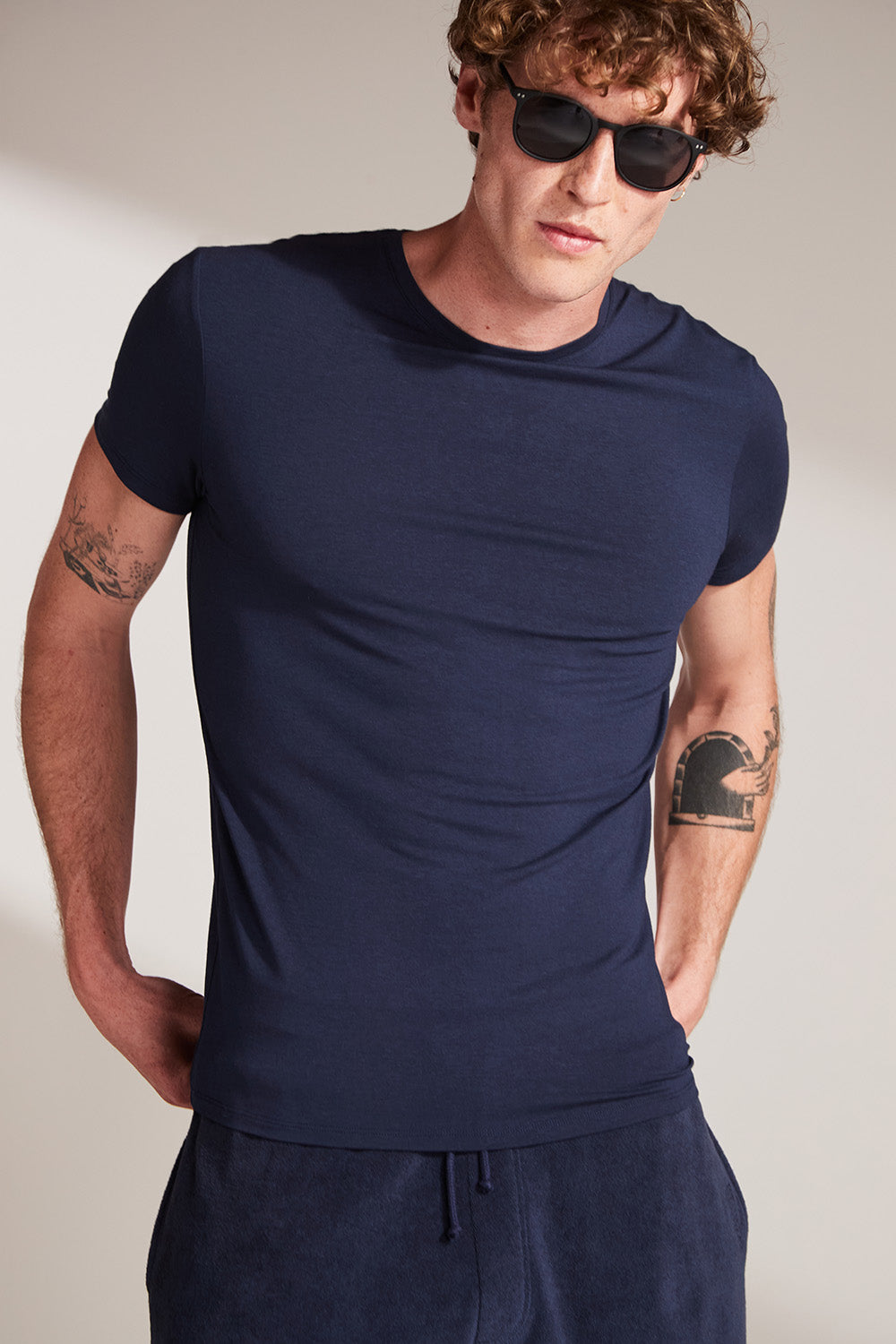 Hackett x Wellwear Waffle Lounge Henley - Navy