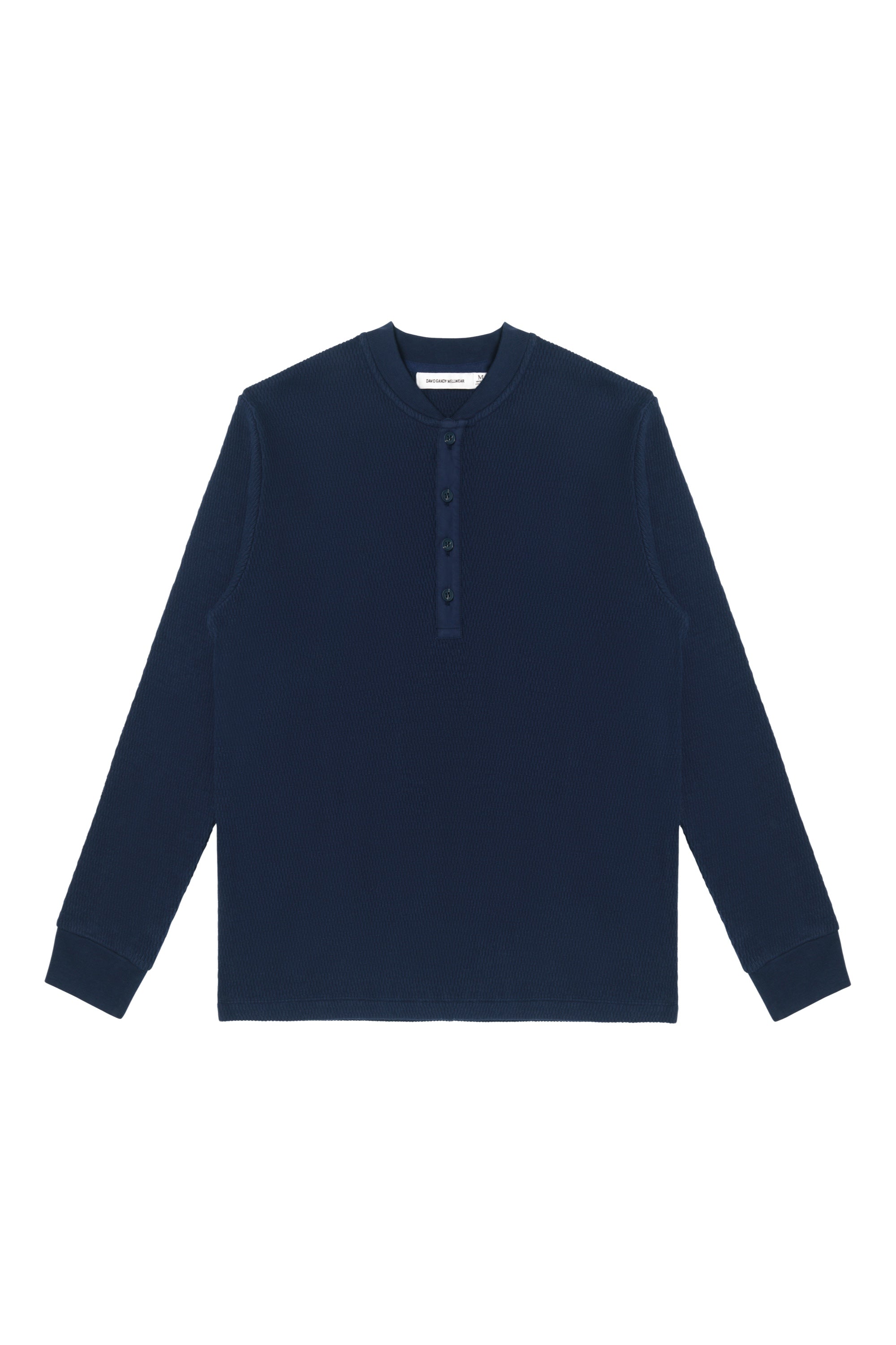 Long Sleeve Heritage Henley - Navy | David Gandy Wellwear