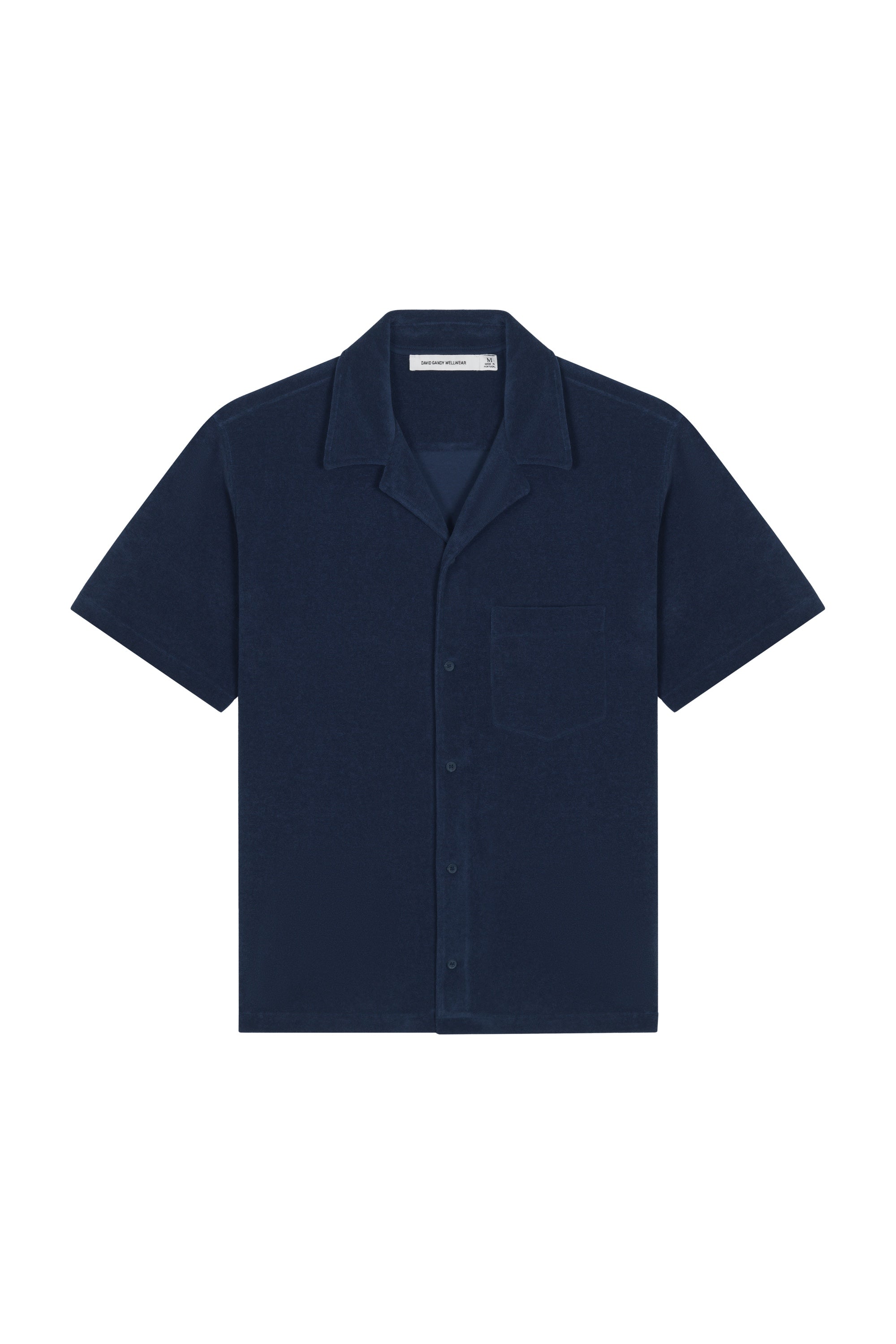 Poolside Towelling Shirt - Navy | David Gandy Wellwear