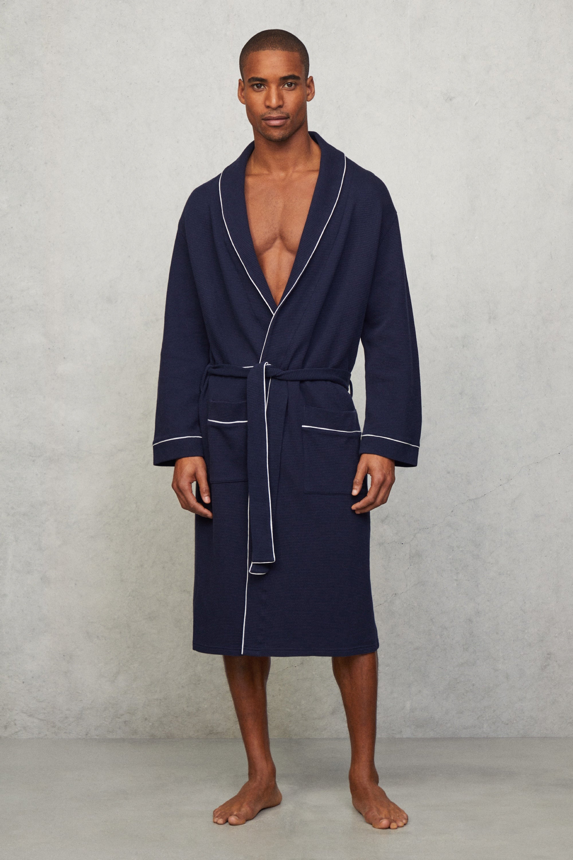 Mens blue outlet dressing gown