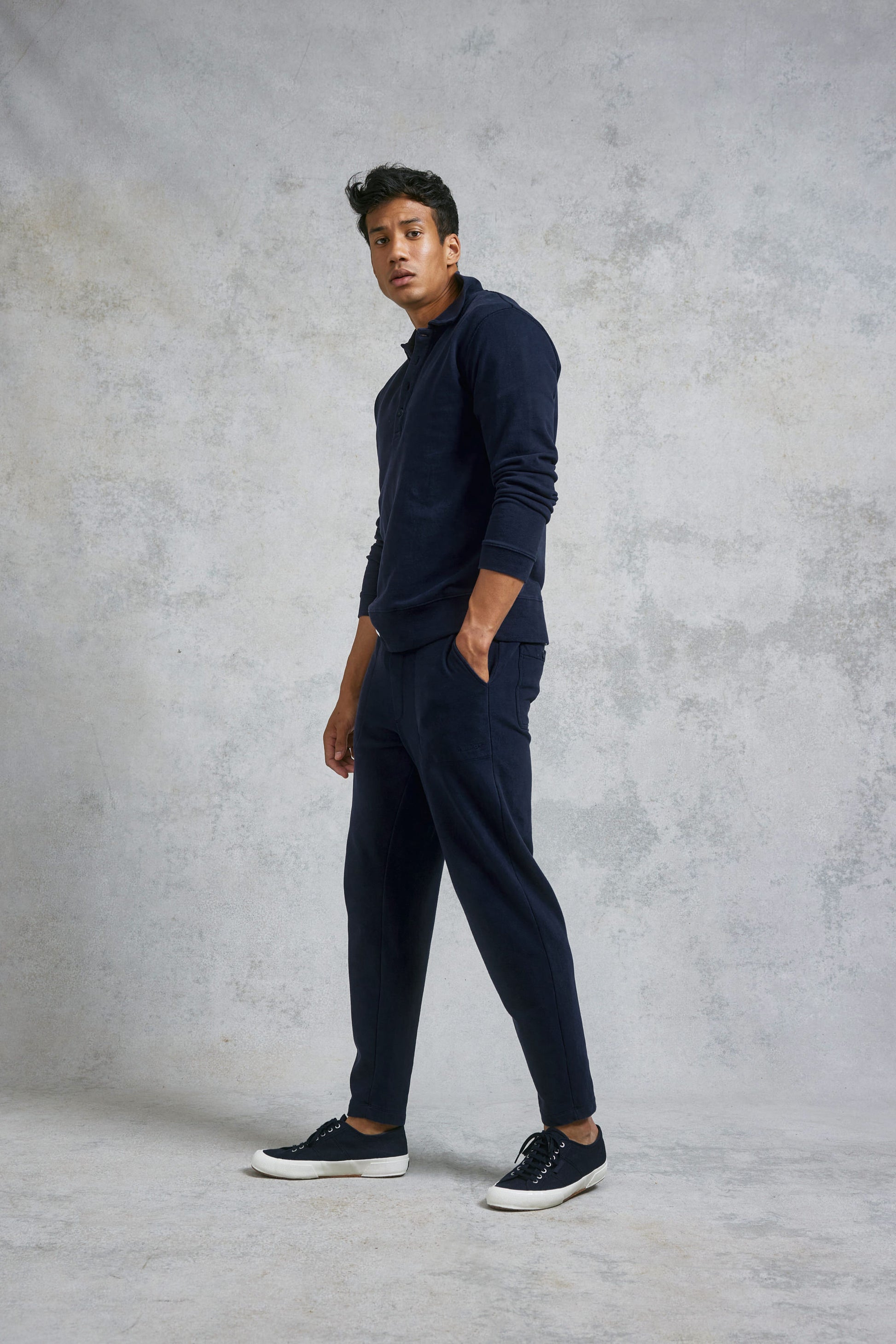 Tapered Heritage Jogger - Navy